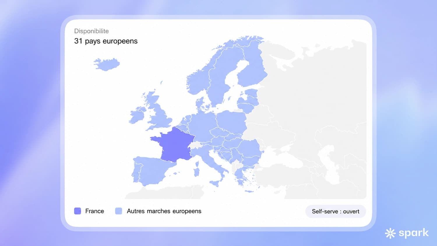 Carte de disponibilité de ChatGPT Ads : 31 marchés européens couverts, dont la France, avec l'Ads Manager en libre-service.
